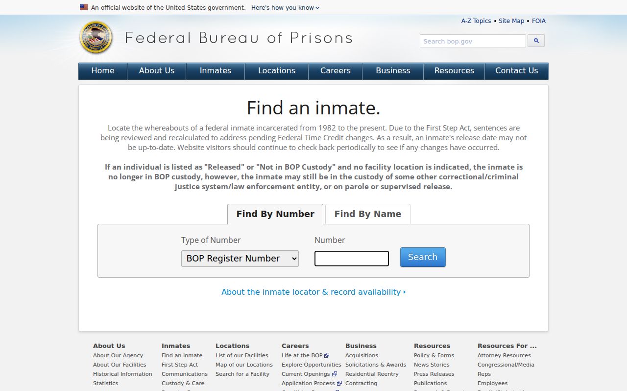 Mitchell County criminal history federal inmate records locator