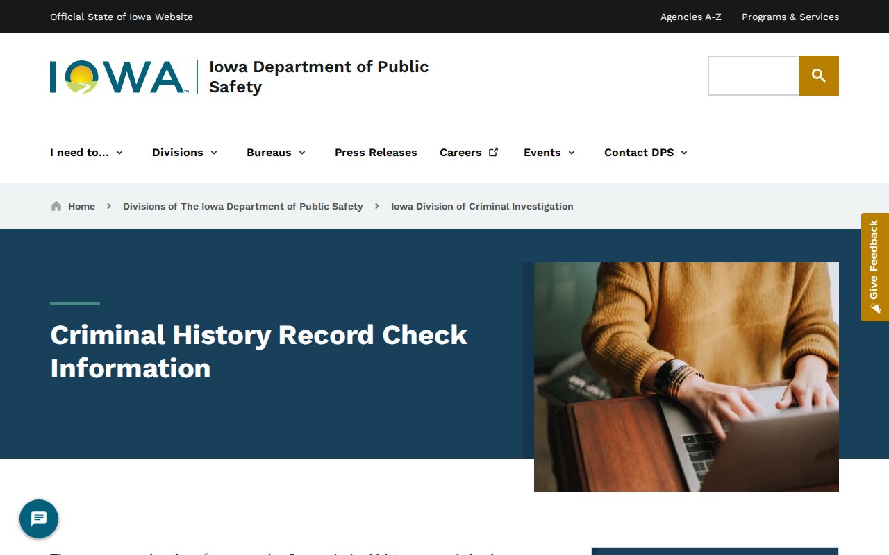 Mitchell County criminal history DCI official record check options