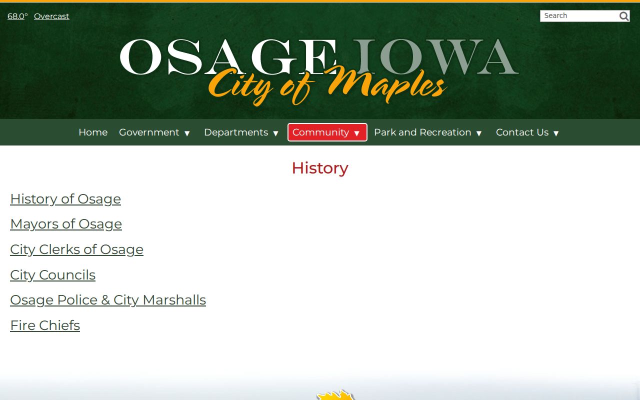 Osage criminal records history on the official city site