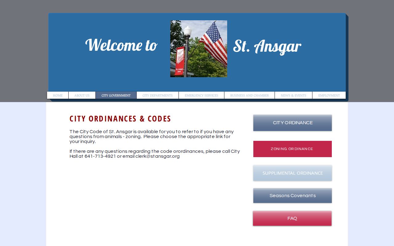 St. Ansgar record check official ordinance source